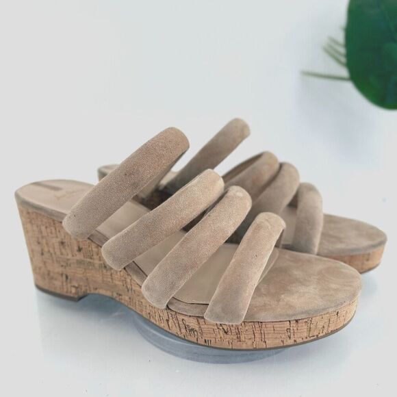 Sam Edelman Women's Yuki Sandals Size 11 Suede Strappy Cork Wedge Platform - Picture 1 of 14